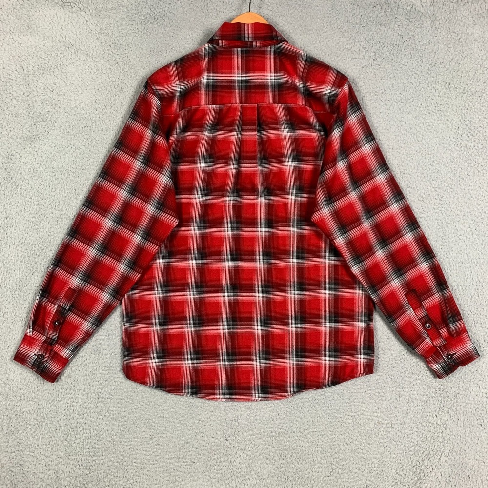 Dixxon‎ Flannel Shirt Men's Medium Red Plaid So-Cal Speed Shop D-Tech Biker Work - Picture 5 of 10